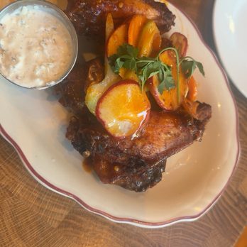Zinburger - Radishes on buffalo wings that tastes like bbq - New American Near Me - Scottsdale, Arizona