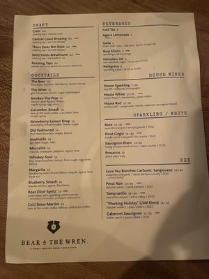 Menu photo 1 Bear & The Wren San Luis Obispo, CA