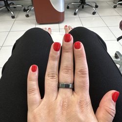 Gel mani and polish pedi!!