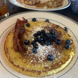 Lemon, blueberry ricotta pancakes