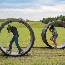 Shively Farms - Human hamster wheel at our pumpkin patch Topeka KS