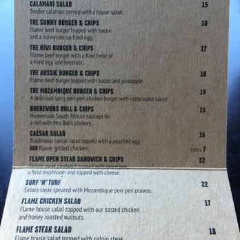 Flame Bar & Grill - Lunch menu - Bars Near Me - Queenstown, OTA