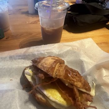 Dancing Baristas Café - Breakfast sandwich and iced latte - Coffee & Tea Near Me - Beaufort, North Carolina