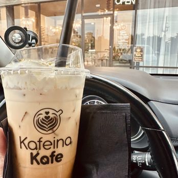 Kafeina Kafe - Iced Kafeina Latte - Coffee & Tea Near Me - Spring, Texas