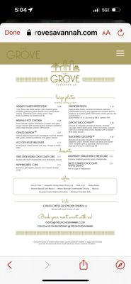 Menu photo 8 The Grove Savannah, GA Menu photo 8 The Grove Savannah, GA