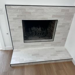 The beautiful finished fireplace The beautiful finished fireplace