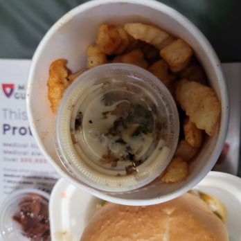Lucky's Roadside Stand - Luckys roadside fries.  Came in an open container with side of topping...REALLY. - Hot Dogs Near Me - Philadelphia, Pennsylvania