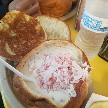 Splash Cafe - Their famous clam chowder with optional seafood topping. - American Near Me - Pismo Beach, California Splash Cafe - Their famous clam chowder with optional seafood topping. - American Near Me - Pismo Beach, California