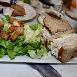 Robinsons Tea Room - Turkey, Apple, Brie sandwich & Caesar Salad