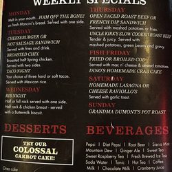 Rochester Inn & Hardwood Grille - Menu Dec. 2023
