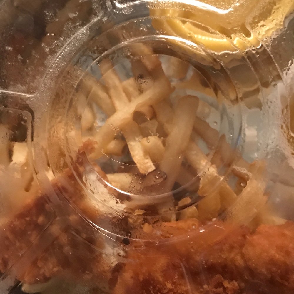 Wet greasy fries and tenders Wet greasy fries and tenders