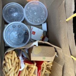 McDonald's - Everything in a big bag delivered to our parking spot