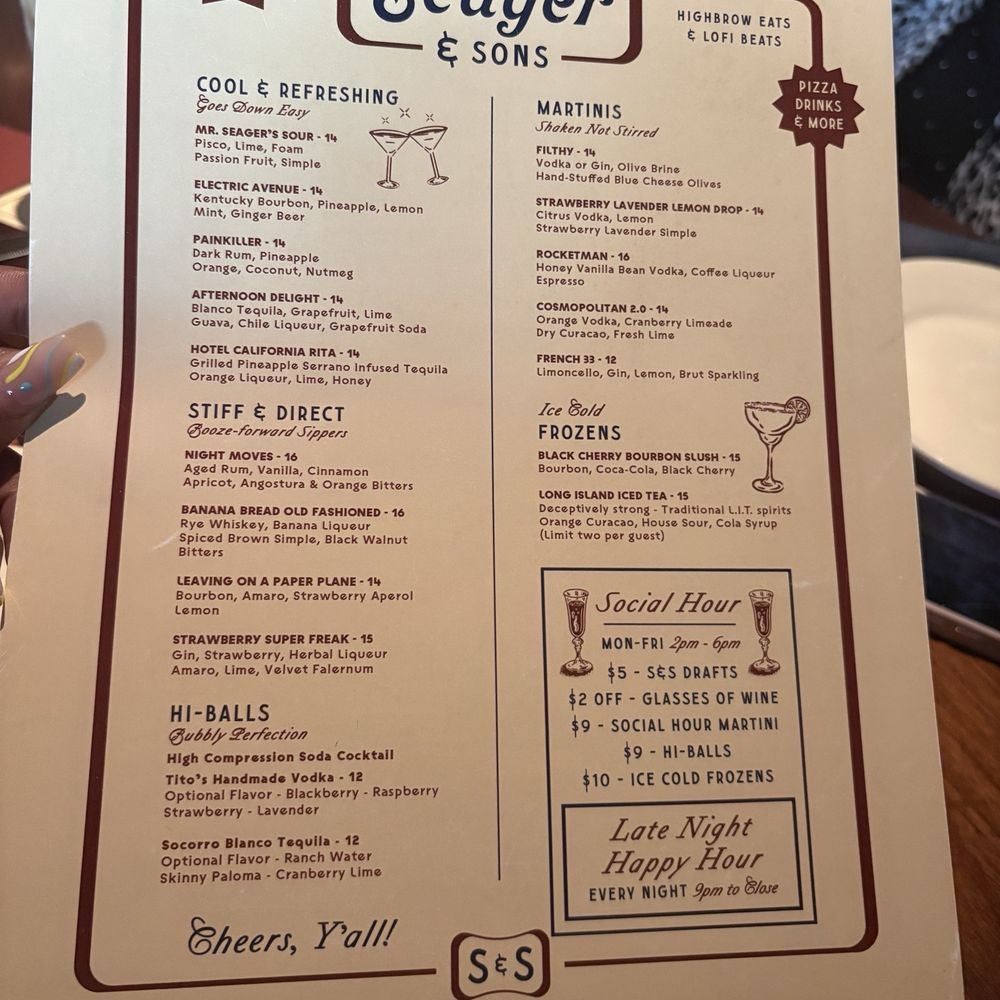 Seager & Sons - Drink Menu - Pizza Near Me - Plano, Texas Seager & Sons - Drink Menu - Pizza Near Me - Plano, Texas