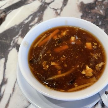 Panda Inn - Hot and sour soup. It might make your nose run. Pretty spicy. - Chinese Near Me - Pasadena, California Panda Inn - Hot and sour soup. It might make your nose run. Pretty spicy. - Chinese Near Me - Pasadena, California