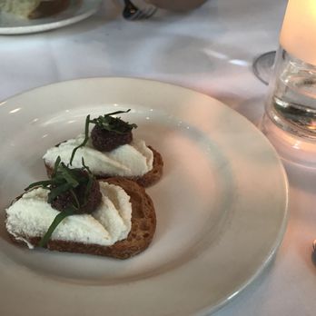 Osteria Mozza - Ricotta spread and olive tapenade on Cristina (compliments of the chef) - Italian Near Me - Los Angeles, California Osteria Mozza - Ricotta spread and olive tapenade on Cristina (compliments of the chef) - Italian Near Me - Los Angeles, California