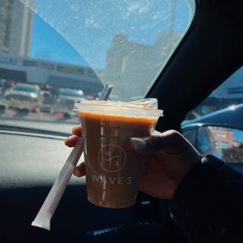 Wave 3 Coffee and Chocolate - iced rose vanilla latte - Coffee & Tea Near Me - Atlanta, Georgia