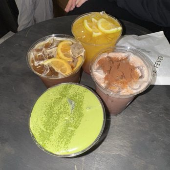 Cafe Fever - Double matcha, espresso tonic, dark choco chai latte, strawberry lemon tonic - Bakeries Near Me - Artesia, California