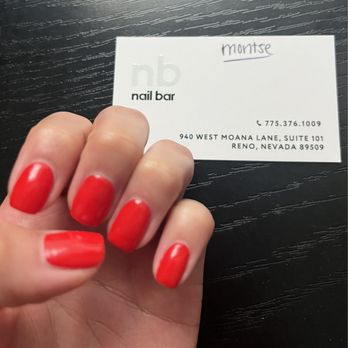 nail bar - Gel manicure shade 757 Chili pepper - Nail Salons Near Me - Reno, Nevada