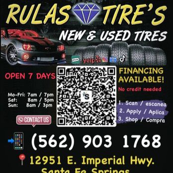 Rulas Tires - Contact us now. Don´t miss out our deals! - Tires Near Me - Santa Fe Springs, California Rulas Tires - Contact us now. Don´t miss out our deals! - Tires Near Me - Santa Fe Springs, California