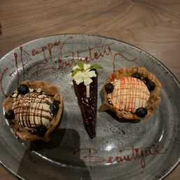 Dessert- yummiest chocolate cake ever. Very rich