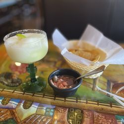 Riviera Maya - Frozen margarita with chips and salsa.