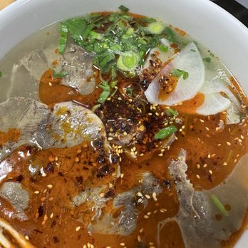 Chopin Noodle House - A2. Traditional Beef Noodle Soup / 传统牛肉面 thick noodles - Noodles Near Me - Fairfax, Virginia