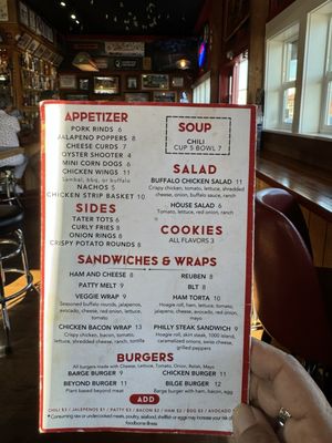 Menu photo 2 Barge Inn Tavern Newport, OR