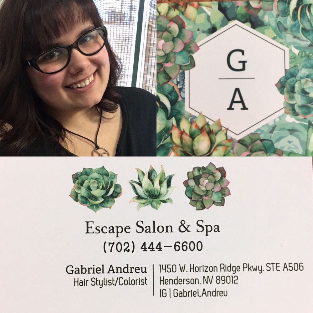 Escape Salon And Spa - Hairstyle, business card, contact info, GABRIEL ANDREU - Day Spas Near Me - Henderson, Nevada Escape Salon And Spa - Hairstyle, business card, contact info, GABRIEL ANDREU - Day Spas Near Me - Henderson, Nevada
