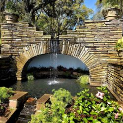 Bellingrath Gardens and Home - A waterfall on the east side near the Fowl River pavilion