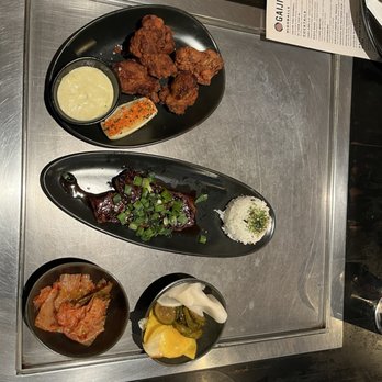 Gaijin - Beef Short Ribs Plate Chicken karage House-Made Kim-Chi Tsukemono Trio - Japanese Near Me - Chicago, Illinois Gaijin - Beef Short Ribs Plate Chicken karage House-Made Kim-Chi Tsukemono Trio - Japanese Near Me - Chicago, Illinois