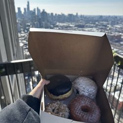 Variety of four donuts