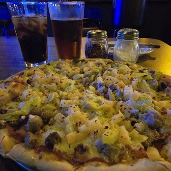 D Pizza Joint - Meatlovers with pineapple and banana peppers - Pizza Near Me - South Padre Island, Texas D Pizza Joint - Meatlovers with pineapple and banana peppers - Pizza Near Me - South Padre Island, Texas