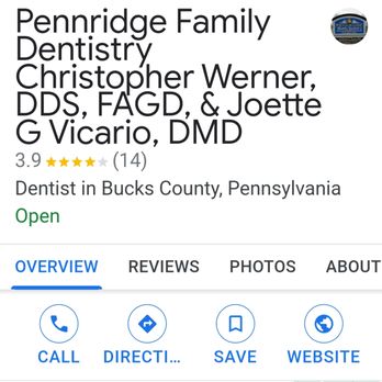 Pennridge Family Dentistry Christopher Werner, DDS, FAGD, & Joette G Vicario, DMD Pennridge Family Dentistry Christopher Werner, DDS, FAGD, & Joette G Vicario, DMD