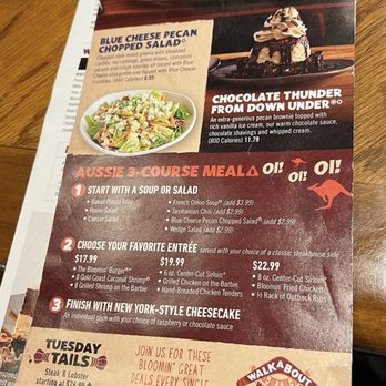 Outback Steakhouse - Menu 8/2024 - Steakhouses Near Me - Bayside, New York Outback Steakhouse - Menu 8/2024 - Steakhouses Near Me - Bayside, New York