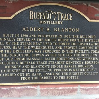 Buffalo Trace Distillery - Albert B. Blanton Building Plaque - Distilleries Near Me - Frankfort, Kentucky Buffalo Trace Distillery - Albert B. Blanton Building Plaque - Distilleries Near Me - Frankfort, Kentucky