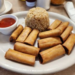 Fairfax Inn Restaurant - Lumpiang Shanghai with garlic fried rice and sweet chili sauce