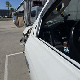 They removed parts that did not need to be removed. The manager got upset when I told him the door closed perfectly when it was towed in.