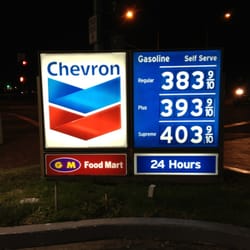 Chevron - Chevron glows at night.