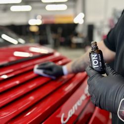 Charlotte Auto Spa - Ceramic Pro ION being applied to this Porsche 911.