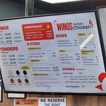 Wings Korean Chicken - Menu - Korean Near Me - Las Vegas, Nevada Wings Korean Chicken - Menu - Korean Near Me - Las Vegas, Nevada