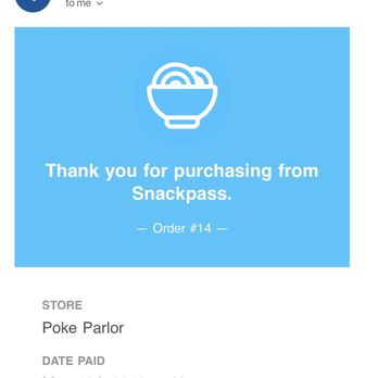 Poke Parlor - Order receipt. - Poke Near Me - Berkeley, California Poke Parlor - Order receipt. - Poke Near Me - Berkeley, California