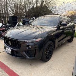 Woodlands Car Care & Collision Center - Mazerati after repairing the front end that was knocked off!
