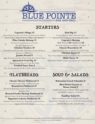 Menu photo 8 Blue Pointe Bar and Grill Tequesta, FL