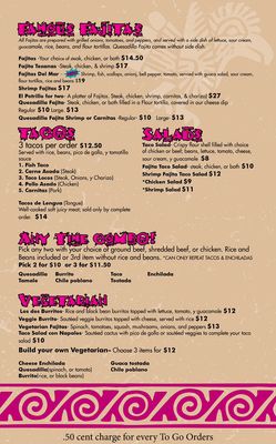 Menu photo 2 Fajita Grill Westbrook, ME