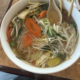 Not a fan of the beef broth here.  Veggie/Tofu Pho with Beef Broth