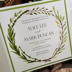 Paper Fling - Custom watercolor graphics create a romantic and personal touch that will remind you of your wedding for years to come!