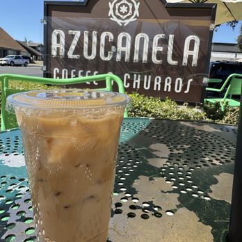 Azucanela - Iced Mazapan Latte with oat milk - Coffee & Tea Near Me - Azusa, California Azucanela - Iced Mazapan Latte with oat milk - Coffee & Tea Near Me - Azusa, California