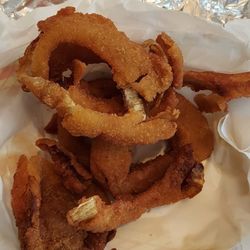 Crumbled overcooked onion rings