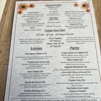 Hideaway House - Menu 12/2023 - Pizza Near Me - Sedona, Arizona