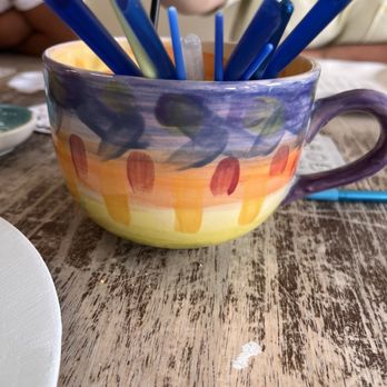 Glazed Over Studio - Brush water cup - Paint-Your-Own Pottery Near Me - Ocean City, New Jersey